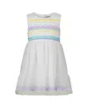 Blueberi Boulevard Toddler And Little Girls Multicolor Embroidered Tulle Dress In White