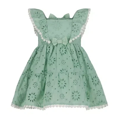 Blueberi Boulevard Babies' Toddler Girls Sleeveless A-line Dress In Green