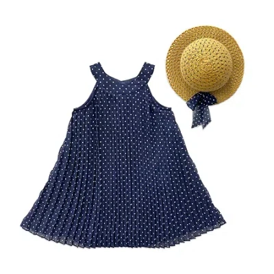 Blueberi Boulevard Babies' Toddler Girls Sleeveless A-line Dress In Blue