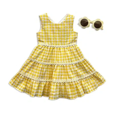 Blueberi Boulevard Babies' Toddler Girls Sleeveless A-line Dress In Yellow
