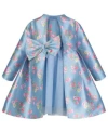 BLUEBERI BOULEVARD TODDLER LITTLE GIRLS FIT AND FLARE DRESS FLORAL SATIN COAT SET