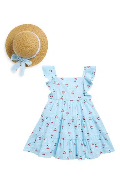 Blueberry Kids' Cherry Dress & Hat Set