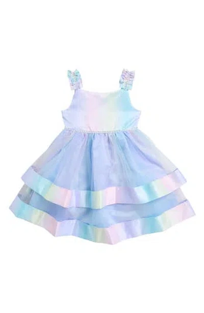 Blueberry Kids' Rainbow Party Dress In Blue Multi