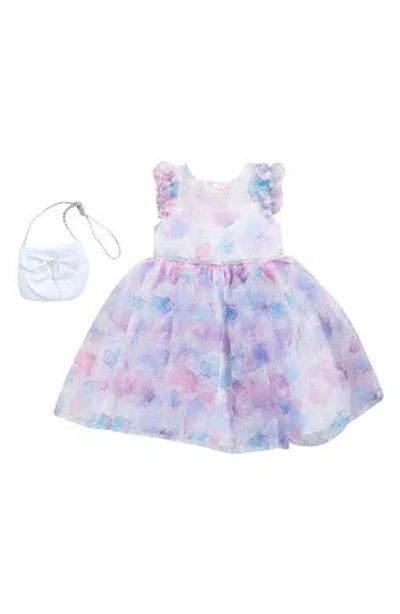 Blueberry Kids' Ruffle Butterfly Dress & Crossbody Bag Set In White
