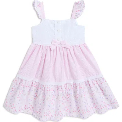 Blueberry Kids' Seersucker Dress In Pink