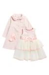 Blueberry Kids' Textured Party Dress & Coat Set In Multi
