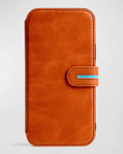 Bluebonnet Iphone 15 Pro Leather Wallet Case In Brown