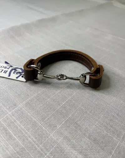 Bluegrass Provisions Co. Horsebit Bracelet In Brown Leather/silver Bit In Multi