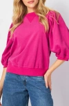Bluegrey Balloon Sleeve Crop Sweatshirt
