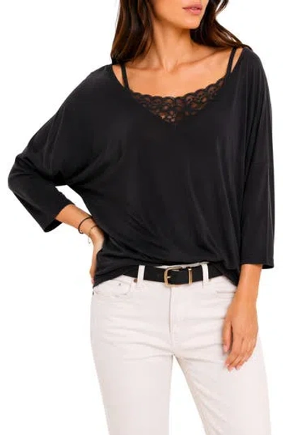 Bluegrey Lace Inset Tunic In Black