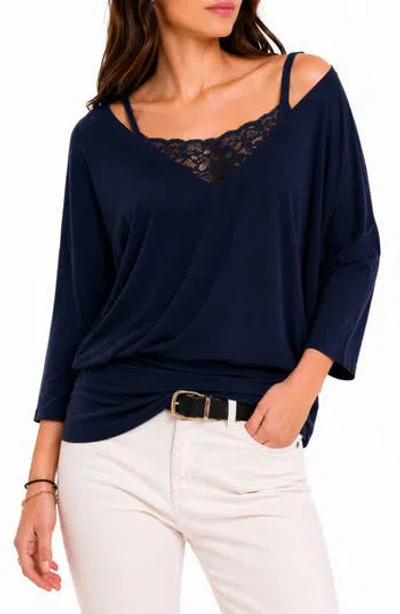 Bluegrey Lace Inset Tunic In Navy