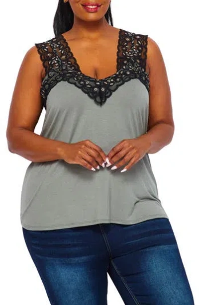 Bluegrey Lace Trim Camisole In Multi