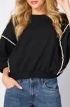 Bluegrey Pearly Beaded Crop Sweatshirt In Black