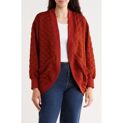Bluegrey Quilted Cotton Blend Cardigan Sweatshirt In Brown