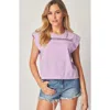 Bluegrey Ring Lace Inset Cap Sleeve T-shirt In Pink