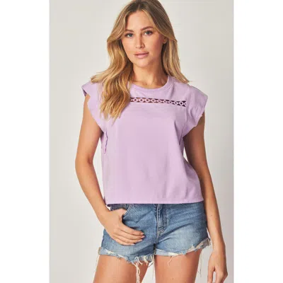 Bluegrey Ring Lace Inset Cap Sleeve T-shirt