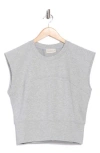 Bluegrey Sleeveless Back Buckle French Terry Top In White