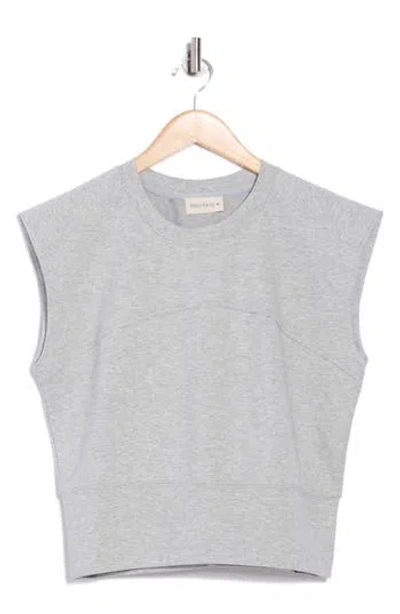 Bluegrey Sleeveless Back Buckle French Terry Top In Gray