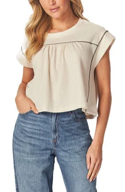Bluegrey Textured Rope Trim Cap Sleeve Top