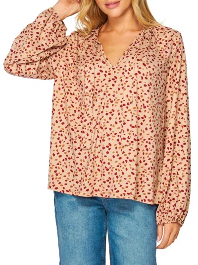 Bluegrey Women's Poet Tie Front Blouse In Apricot