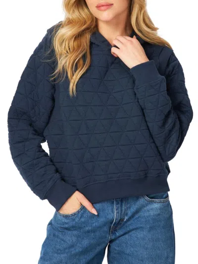 Bluegrey Women's Tactile Dreams Quilted Hoodie In Navy