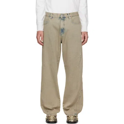 Bluemarble Beige Darted Jeans In Neutral