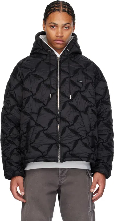 Bluemarble Black Hooded Bomber Jacket In Blk