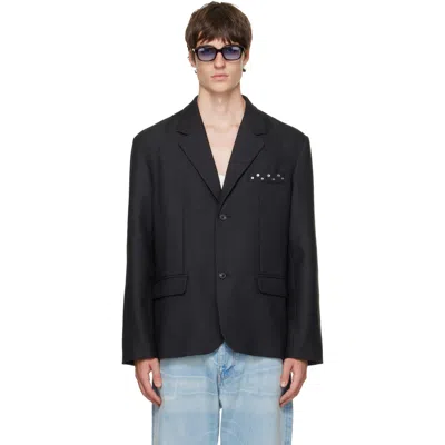Bluemarble Black Two-button Tailored Blazer