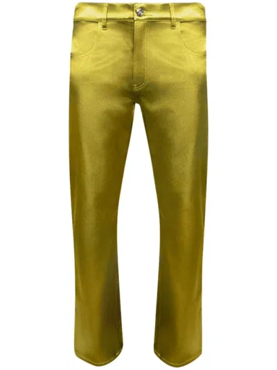 Bluemarble Bootcut Satin Trousers In Green