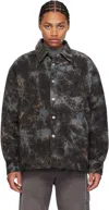 Bluemarble Brown Padded Overshirt In Gry