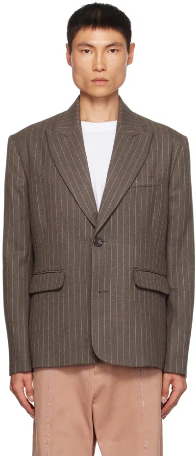 Bluemarble Brown Pinstripe Blazer