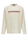 Bluemarble White Sweater With Maxi Print In Cotton Man In White