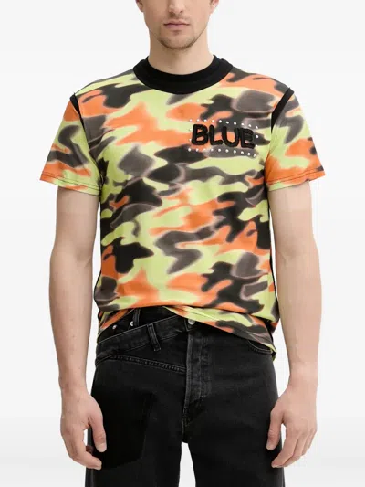 Bluemarble Camouflage-print Embellished T-shirt In Black