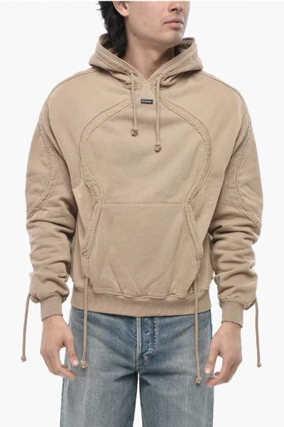 Bluemarble Cotton Hoodie With Patch Pocket In Neutral