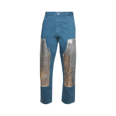 Pre-owned Bluemarble Double Knee Pant 'stonewash Blue/silver' | Men's Size 33