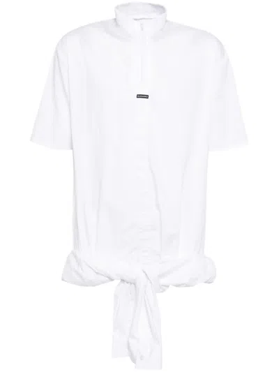 Bluemarble Double-layered Foldover Shirt In White