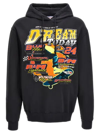 Bluemarble Hoodie 'motorcycle' Graphic Print In Black