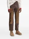 Bluemarble Embellish-panel Trousers In Brown