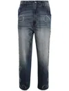 Bluemarble Embroidered Baggy Jeans In Blue