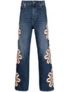 BLUEMARBLE BLUEMARBLE EMBROIDERED BOOTCUT DENIM JEANS