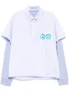 Bluemarble Foldover Hybrid Shirt In Blue
