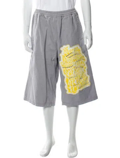 Pre-owned Bluemarble Graphic Print Athletic Shorts In Blue