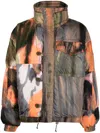 Bluemarble Tie Dye Print Puffer Jacket In Green