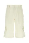 Bluemarble Ivory Satin Bermuda Shorts