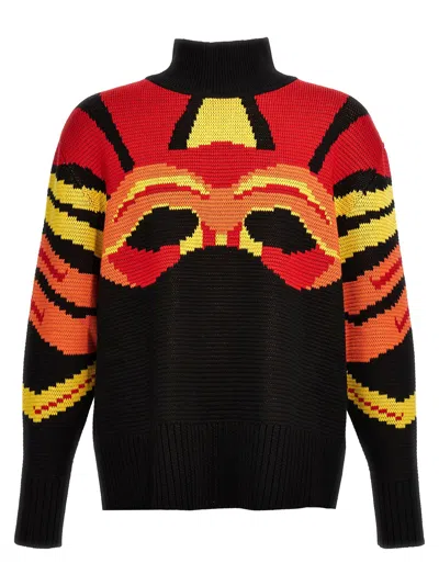 Bluemarble Jacquard Wool Sweater In Black