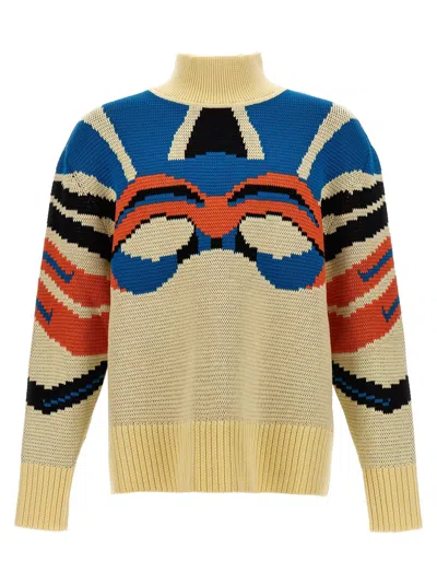 Bluemarble Jacquard Wool Sweater In Cream
