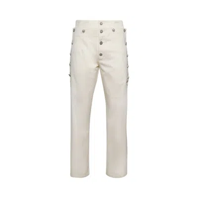 Pre-owned Bluemarble Jewelled Mariner Trousers 'white' | Men's Size 48