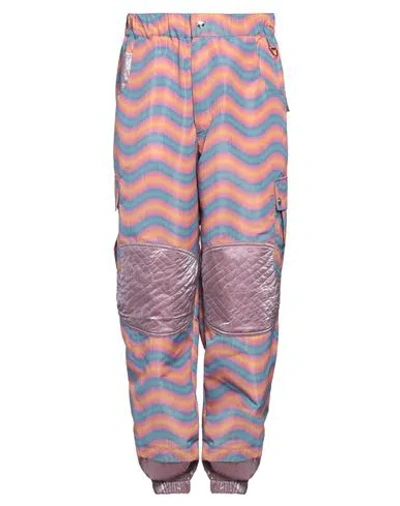 Bluemarble Man Pants Pastel Blue Size M Polyester, Viscose, Cotton, Metal