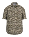 Bluemarble Man Shirt Khaki Size L Cotton In Beige