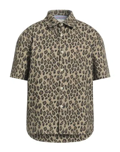 Bluemarble Man Shirt Khaki Size L Cotton In Beige